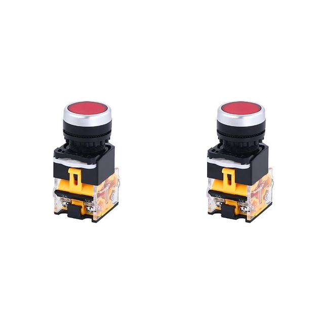 Sidaley Botones pulsadores momentáneos de arranque electrónico de 10A y 400V, tapas redondas de bloqueo automático, interruptores de Type2 NO2