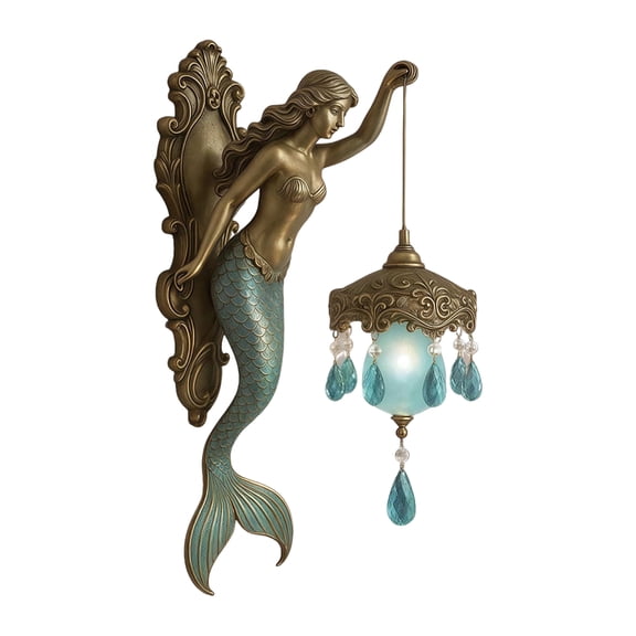 Vintage Forest Light Multi Purpose Retro Coastal Style Night Light Tail Design Warm Lights Fantasy Decor For Hotel&restaurant Decoration (Blue)