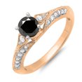 thumbnail image 1 of Dazzlingrock Collection 0.85 Carat (ctw) 10K Round Black & White Diamond Ladies Engagement Ring, Rose Gold, Size 7, 1 of 1