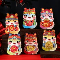 UNLLLL 2025 6 Pcs Red Envelopes Chinese New Year of The Snake, Cute Creatives Cartoons Red Envelopes, Lucky Money Envelopes with Gold Raised Foil Snake, for New Year