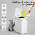 thumbnail image 6 of IRINNA Bathroom Small Trash Can with Lid, 2.6 Gallon Touchless Automatic Garbage Can Slim Waterproof Motion Sensor Smart Trash Bin for Bedroom, Office, Kitchen, Living Room (White), 6 of 6