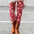 thumbnail image 2 of CEHVOM Pantalon Long à Taille Haute Imprimé de Noël Décontracté pour Femmes, 2 of 6