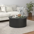 thumbnail image 3 of Round Lift Top Coffee Table with Storage Farmhouse Center Table with Hidden Compartment Circle Sofa Table for Living Room Black, 3 of 8