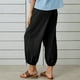 thumbnail image 4 of WILLBEST Pantalones Casuales para Mujer, Ligeros, de Cintura Alta, Holgados, de Lino con Detalle de Botones, Cómodos Pantalones Cortos para Uso Diario. Grande, 4 of 9