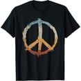 thumbnail image 2 of 100% Cotton Unisex Retro Vintage Design Peace Sign T-Shirt, 2 of 5