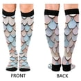 thumbnail image 4 of FORMRS Womens Knee High Socks Casual Long Thick Travel Daily Wear, 1 Pair, Blue Shimmering Pattern, 4 of 6