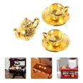 thumbnail image 4 of Miangastore 1 Set Miniature Tea Set Miniature Iron Teapot Doll House Tiny Teapot Tea Cup Prop, 4 of 9