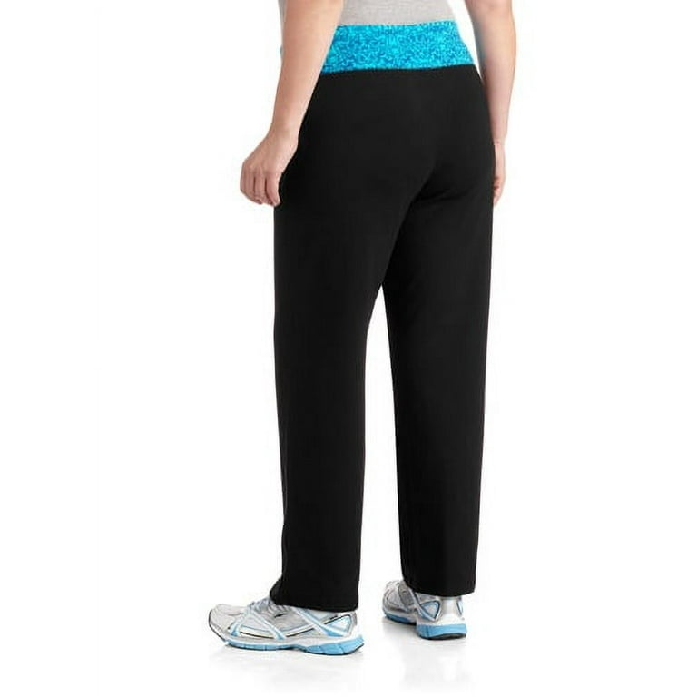 Danskin Now Yoga Stretch Workout Pants Fitted Black Pink Size S (4-6)