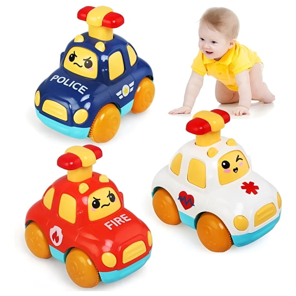 BESTSKY 3Pcs Cars Toys for 1 Year Old Boy Gifts Press and Go Cartoon Toys Cars for Toddlers 1-3 Baby Toys 12-18 Months Toddler Toys Age 1-2 One Year Old Boy Toys 1st Birthday Gifts