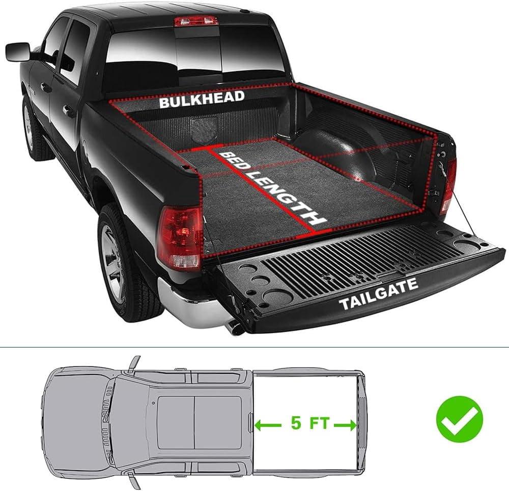 5FT Hard Tri Truck Bed Tonneau Cover Compatible for 2019-2026 Ford Ranger 61Inch Truck Bed Cover