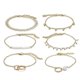 thumbnail image 1 of Conjunto de pulseras geométricas sencillas con círculos, borlas de flores y hojas. Conjunto de 6 pulseras circulares., 1 of 5