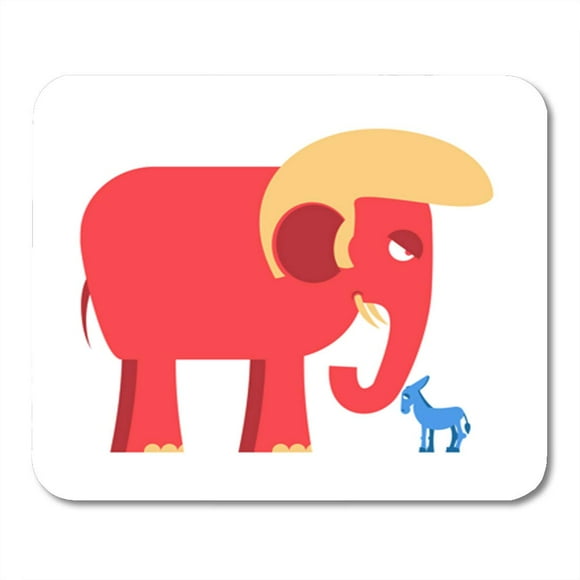 NUDECOR Big Red Elephant and Little Blue Donkey Symbols Mousepad Mouse Pad Mouse Mat 9x10 inch