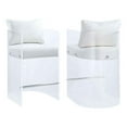 thumbnail image 3 of Milan Cara Counter Height White Faux Leather  Stool with Curved  Acrylic Frame, 3 of 7