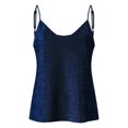 thumbnail image 5 of Glisme Tank Tops For Women Bling Tank Tops For Casual Slim Crop Top Short Sleeve Sleeveless V Neck Solid Color Tank Top Camisole Trend Dark Blue T Shirt, 5 of 5