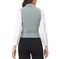 thumbnail image 3 of CHALECO DE TRAJE DE MUJER INSPIRAR CHIC, DOBLE BOTONADURA, CON SOLAPA, VESTIDO ELEGANTE, GRIS, 3 of 6