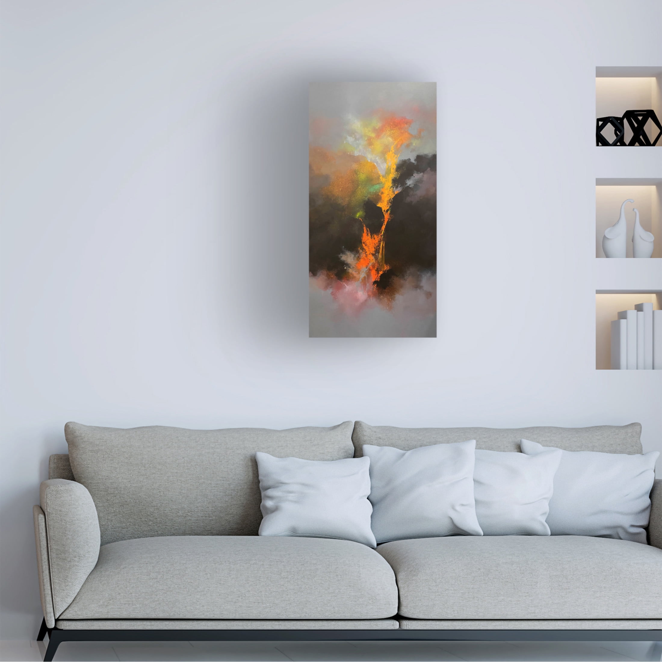 Canvas Wall Art - Thomas Leung 'Pouring Lava' Wall Art for Living Room, Bedroom, or Office Décor by Trademark Fine Art - 12 x 24 Inches