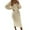 Beige, variant on Women's Sweater Dress Warm Long Sleeved Knitted Length Dress for Autumn and Winter Women Fall Fashion