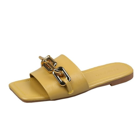 

Hawee Women Girls Summer Flat Chain Mules Slide Sandals
