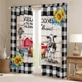 thumbnail image 2 of Farmhouse 30%-50% Blackout Curtains, Rustic Windmill Curtains & Drapes Teens,Farm Animal Cow Chicken Pig Curtains 38"Wx45"L Western Vintage Barn Wooden Window Treatments Country Bathroom Decor, 2 of 6