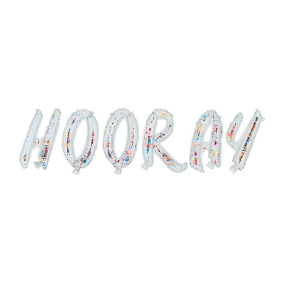 Multicolor Hooray Confetti Metallic Foil Balloon Banner, 9 Pieces, by Way To Celebrate