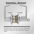 BRINKS Commercial Light Duty Keyed Door Entry Storeroom Lever, Satin