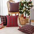 thumbnail image 5 of Plaid Throw Pillow Cover, Vintage Buffalo Check Gingham Decorative Cushion Case for Farmhouse Sofa Couch Bed, 18x18 Inch Square Soft Fabric Pillow Shell for Home Holiday Decor, 5 of 6