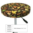 thumbnail image 4 of Goofa Autumn Plants Maple Tree Vintage Printed Stool Covers Round, Waterproof Round Bar Stool Covers Anti-Slip Round Bar Stool Seat Cover with Elastic Bands Durable-13 inch, 4 of 7