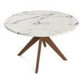 thumbnail image 2 of Pemberly Row Modern 50" Round Faux Marble Dining Table in Walnut, 2 of 7