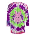 thumbnail image 4 of Liquidation d'Été Staron Hauts d'Été pour Femmes Col Rond de Pâques Manches 3/4 Blouses Graphiques Tendance T-Shirts Basiques d'Été T-Shirts Habillés d'Été, 4 of 5