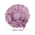 thumbnail image 2 of Unique Bargains 1pc Women Double Layer Shower Cap for Bathroom Vacation Travel Polyester Cotton PEVA Purple, 2 of 3