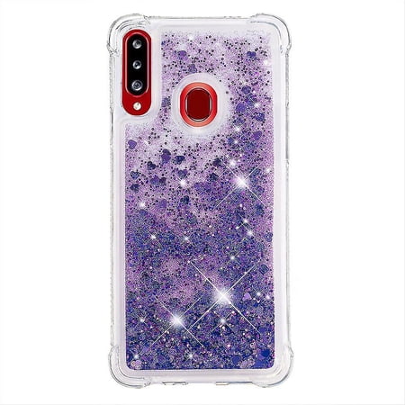 Custodia Uposao Per Galaxy A20S – Glitter Rosa Con Supporto Ad Anello – TPU Morbida Con Brillantini - 4