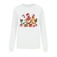 thumbnail image 5 of asdoklhq Mock Neck Sweatshirt Women's Round Neck Hoodless Christmas Printed Casual Loose Sweatshirt White 2X, 5 of 7