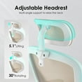 thumbnail image 4 of Farini Ergonomic Office Chair, Home Office Desk Chair with Headrest, High Back Computer Chair with Armrests and Adjustable Lumbar Support for Home Office Study Bedroom, White & Khaki, 4 of 7