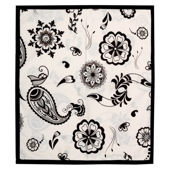 Sapphire-Web Black Persia Paisley Print Pure Cotton 1 Piece Kitchen Towels 16X18IN