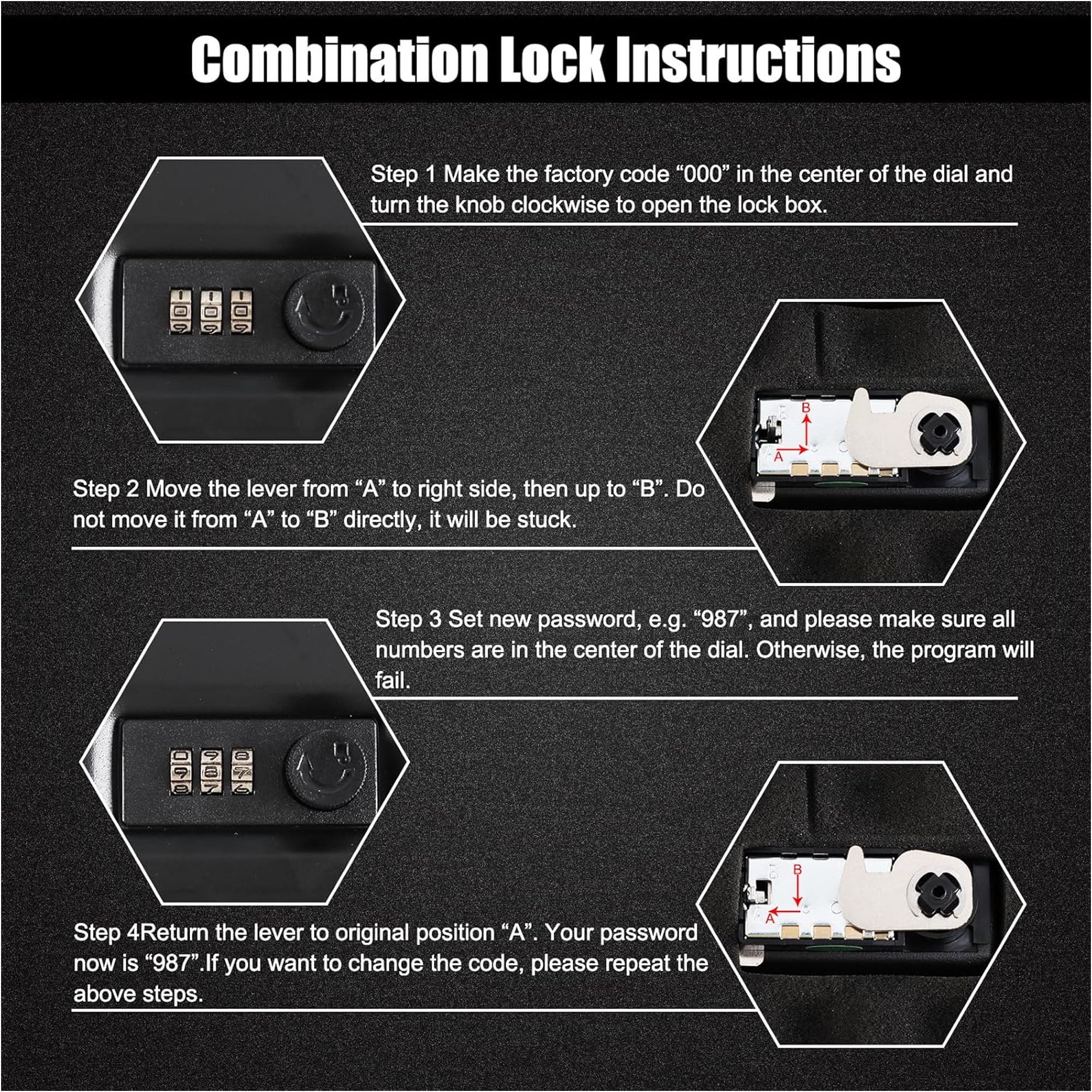 Gun Safe for Pistols Small Handgun Lock Box with Combination Lock Portable Travel Pistol Safe for Car, Home, Travel