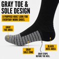 thumbnail image 4 of Men’s Work Crew Socks, Black Socks with Gray Toe and Sole, Midweight Breathable Socks, 6 Pairs, 4 of 9