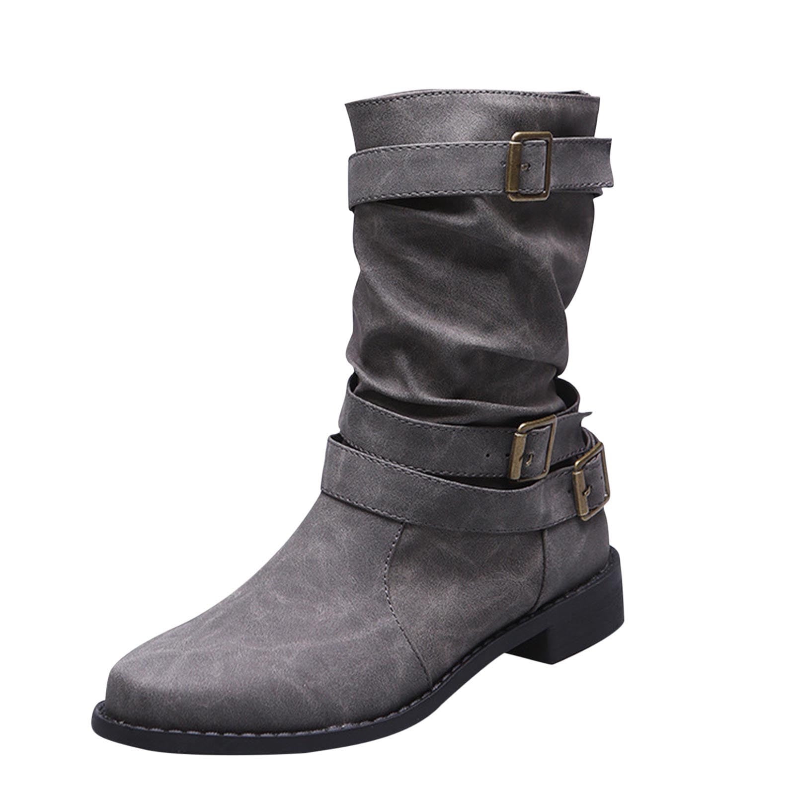 FITORON Womens Mid Calf Boots- Fashion Shoes Retro Western