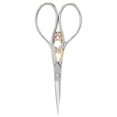 thumbnail image 4 of 1 tijera de sastre de acero inoxidable, accesorio de costura para el hogar (plateado con patrón dorado)., 4 of 14