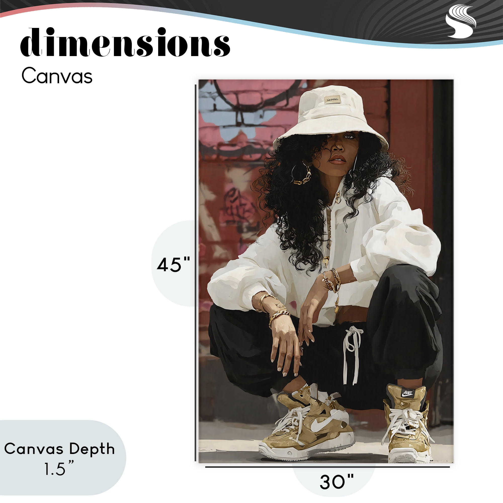 Stupell Industries Urban Streetwear Bucket Hat Canvas Wall Art, design by Franklyn Gregory