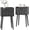 Black- With Raised Edge, variant on Nightstand Set of 2, Mid- Century Small Side End Table with Arced Door, Bedside Tables with Solid Wood Legs for Bedroom, Living Room