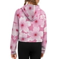 thumbnail image 6 of Chaqlin Peach Blossom Print Kids Half Zipper Sweatshirt with Pocket Soft Loose Athletic Wear Comfy Top for Gym Hiking Camping Outdoor Size 5-6, 6 of 7
