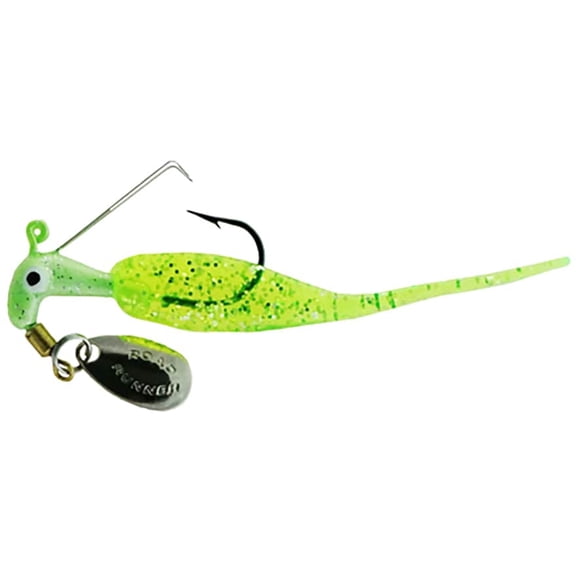 Road Runner Slab Runner Weedless Underspin with Baby Shad Jig Chartruese Silver 1/8 oz