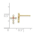 thumbnail image 3 of Auriga Fine Jewelry 14K Yellow Gold CZ Cross Stud Earrings for Women (L- 0.31 Inch, W- 0.24 Inch), 3 of 6