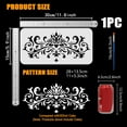 thumbnail image 2 of 1 pc Lotus Flowers Border Stencil with Paint Brush 5.9x11.8inch Lotus Flowers Template Plastic PET Flowers Vines Painting Stencil Plant Borders Template Plant Theme Stencil for DIY Crafts, 2 of 9