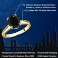 thumbnail image 2 of Gem Stone King 10K Two Tone Gold Black Onyx Engagement Ring for Women | 2.00 Cttw | Oval 9X7MM | Gemstone December Birthstone | Size 6, 2 of 6
