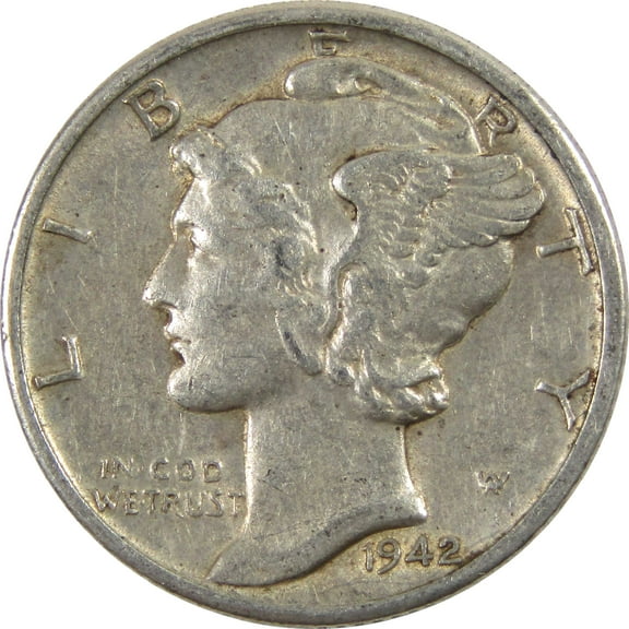 1942 D Mercury Dime AU About Uncirculated Silver 10c Coin