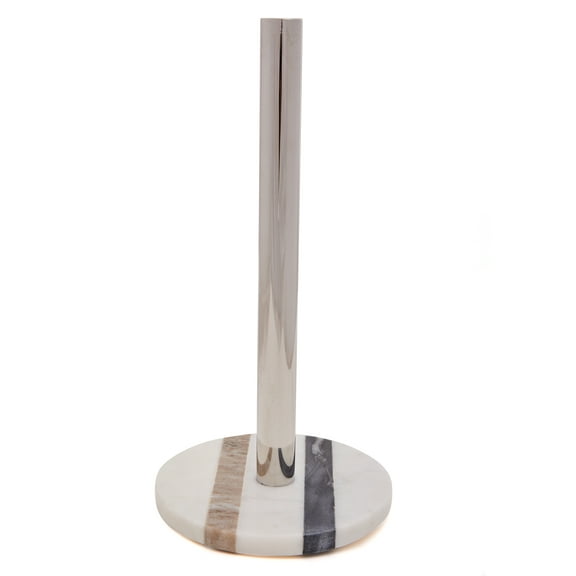 Lexi Home Genuine Marble Paper Towel Holder - Grey and Pink