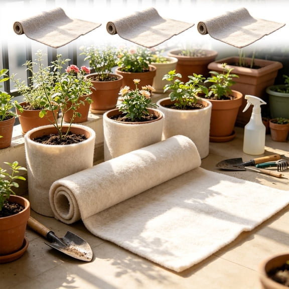 Winter Plants Protection Pad - Breathable Non Woven Fleece Roll for Potted Plants, Cold-Proof Garden Tree Vegetable Insulation Cover, Cuttable