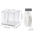 thumbnail image 2 of Unique Bargains Clear Cake Box, 2Pcs 10'x10'x10' - Tall Cake Boxes with Ribbon for 8 Inch Cake Packing Carry - for Birthday (White), 2 of 6