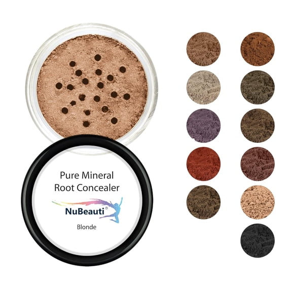 Root Concealer Touch Up Powder | All-Natural Crushed Minerals Without Brush | Fast and Easy Total Gray Hair Cover up For Black | Brown | Auburn and Blonde Hair .30 ounce (Without Brush, Blonde)